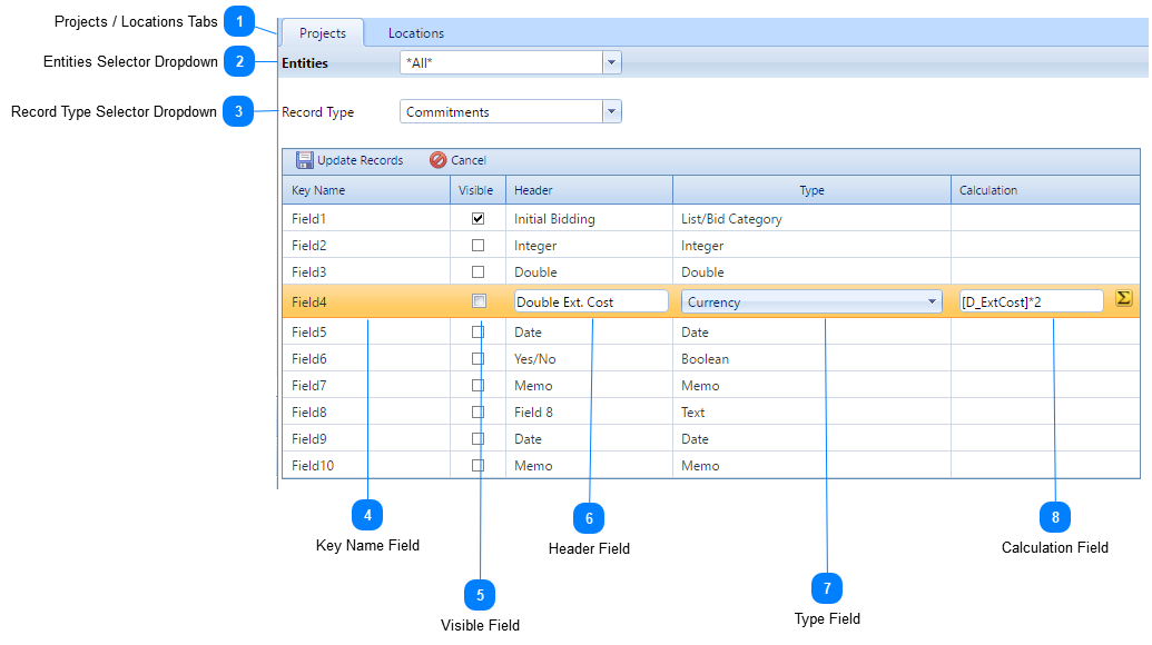 User Defined Fields