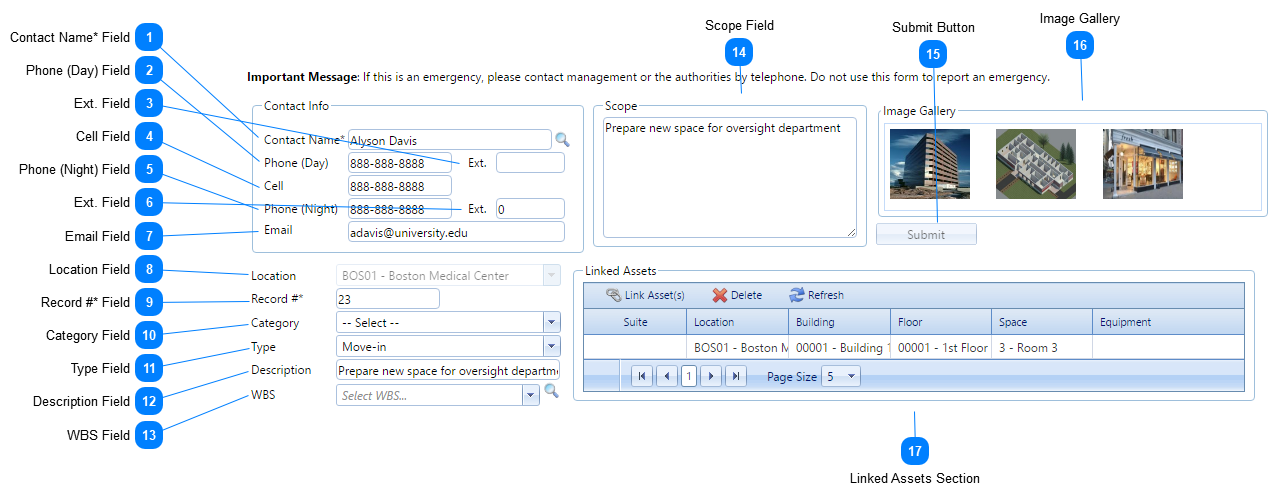 Work Requests Header Fields