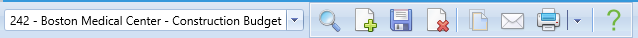 1. Budgets Header Toolbar