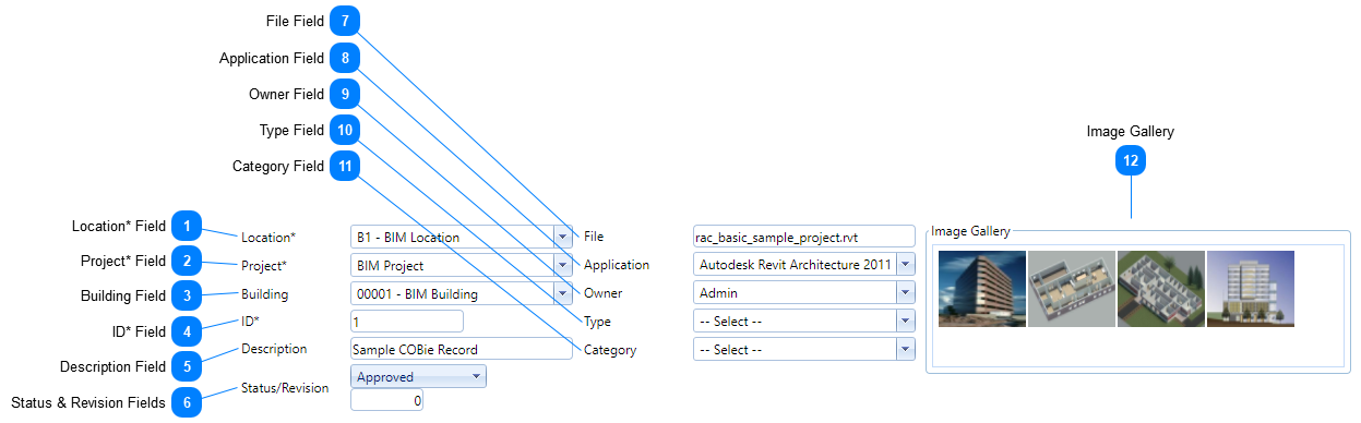 COBie Manager Header Fields