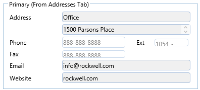 3. Primary Address Section