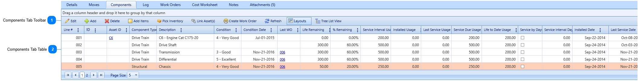 Components Tab