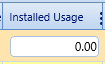 12.  Installed Usage Field