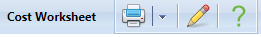 1. Cost Worksheets Header Toolbar