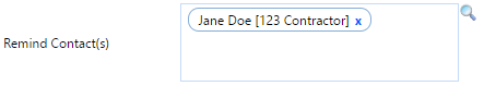 8. Remind Contact(s) Field