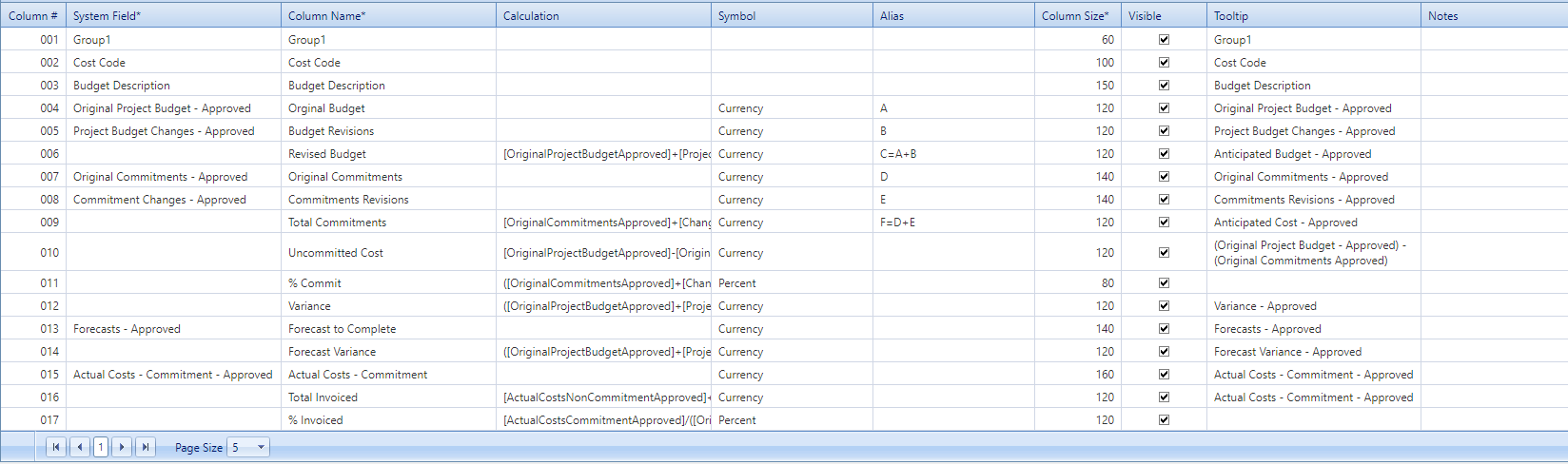 4. Define Worksheets Details Tab Table