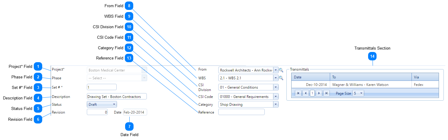 Drawing Sets Header Fields