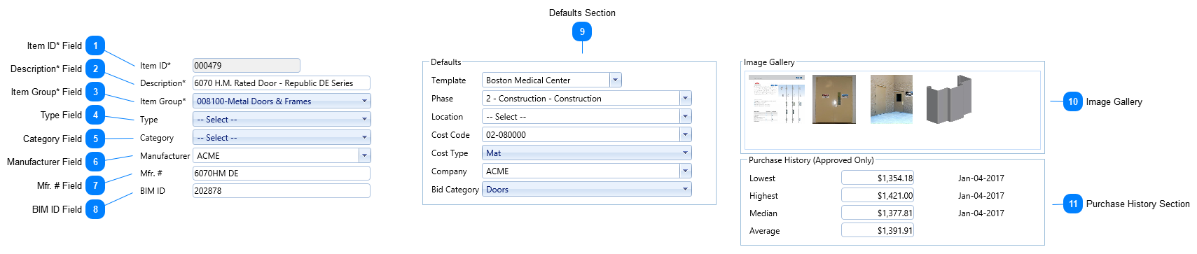 Items Header Fields