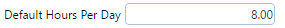 16. Default Hours Per Day Field