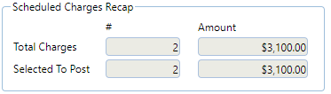 2. Scheduled Charges Recap Section