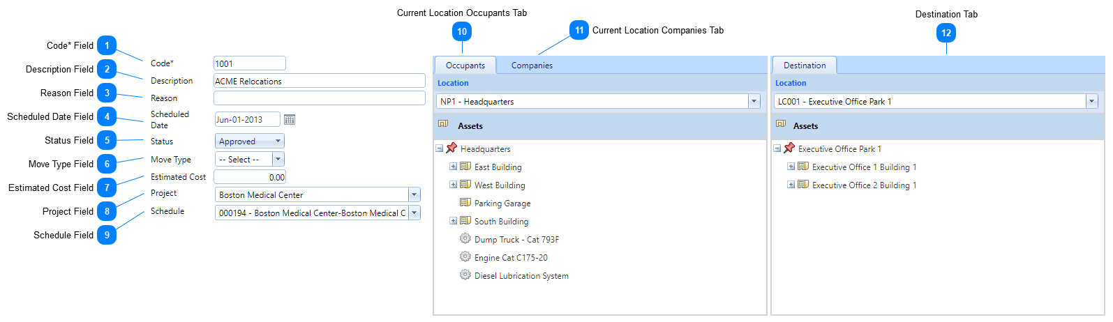 Move Plans Header Fields