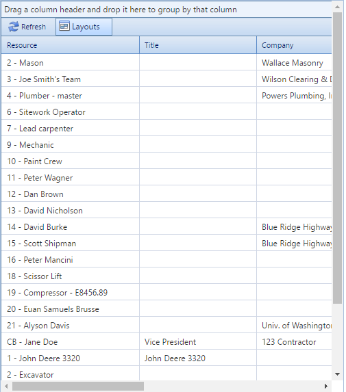 1. Resources Table Flyout