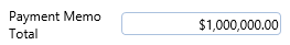 4. Payment Memo Total Field