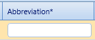 4. Abbreviation* Field