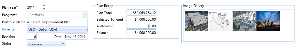 2. Portfolio Plan Header Fields