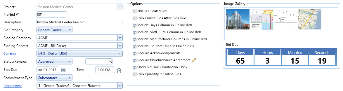 2. Pre-bid Header Fields