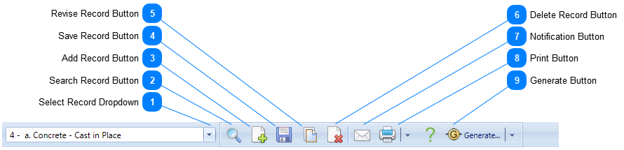 Procurement Header Toolbar