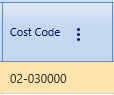 3.  Cost Code Field