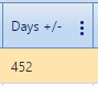 14. Days +/- Field