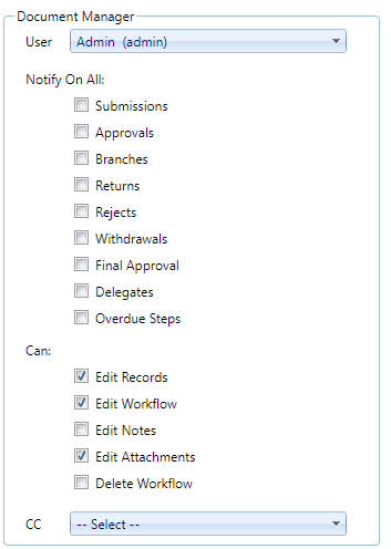 5. Document Manager Section