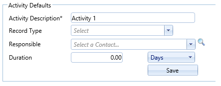 4. Activity Defaults Section