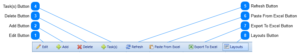 Timesheets Details Tab Toolbar