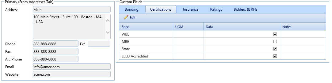 3. Vendor Prequalification Details Tab