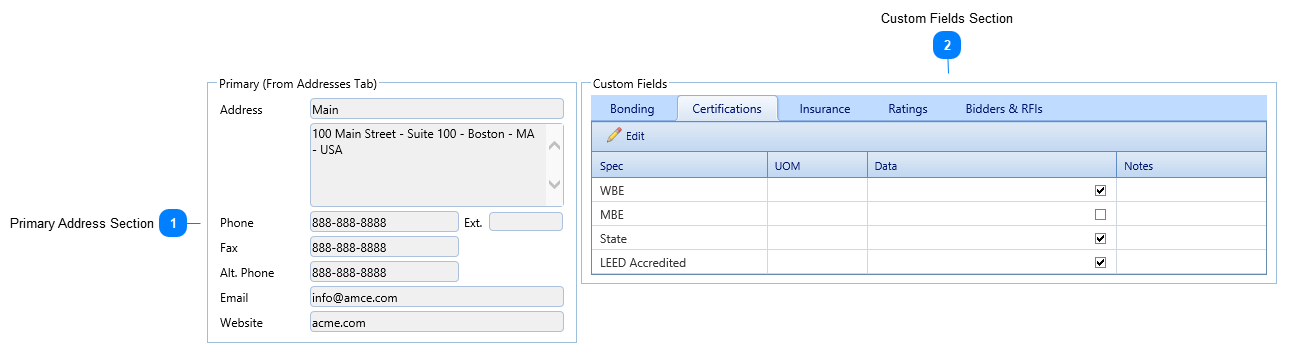 Vendor Prequalification Details Tab