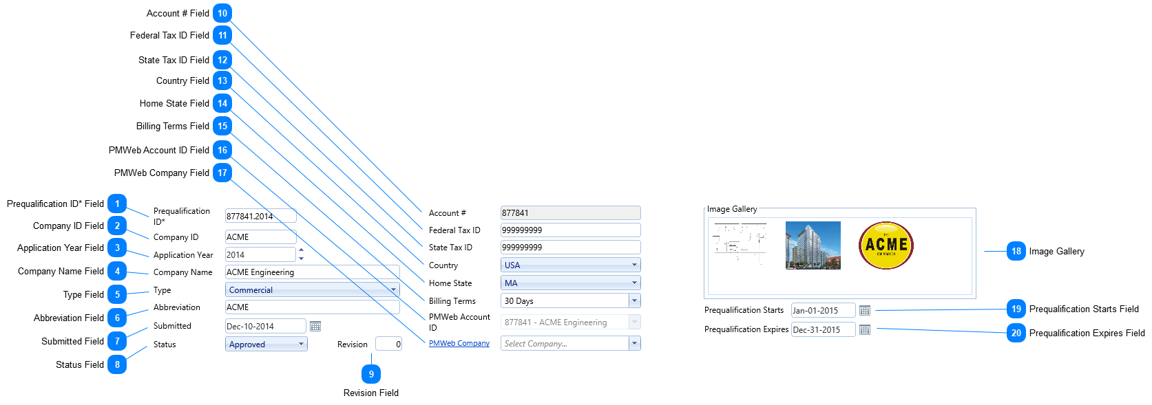 Vendor Prequalification Header Fields