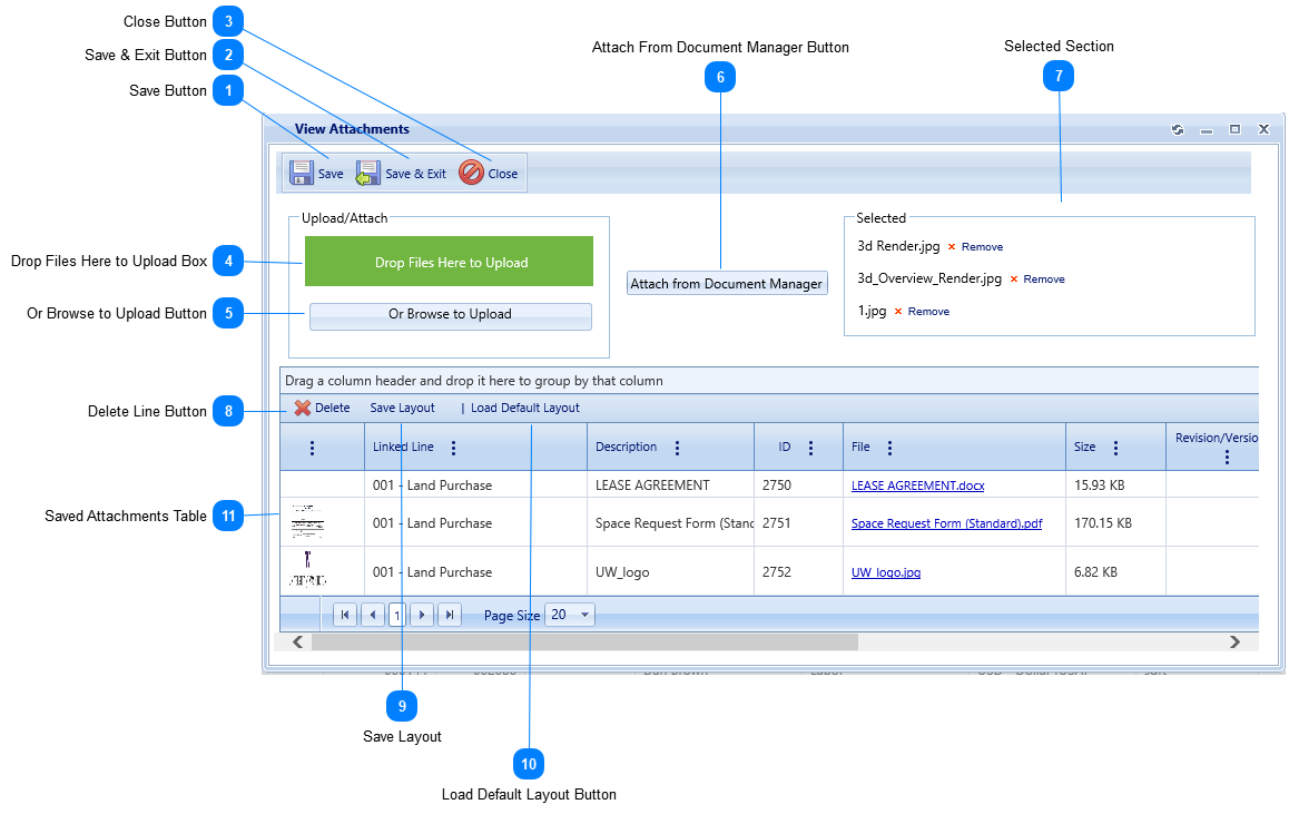 View Attachments Dialog