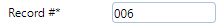 3. Record #* Field