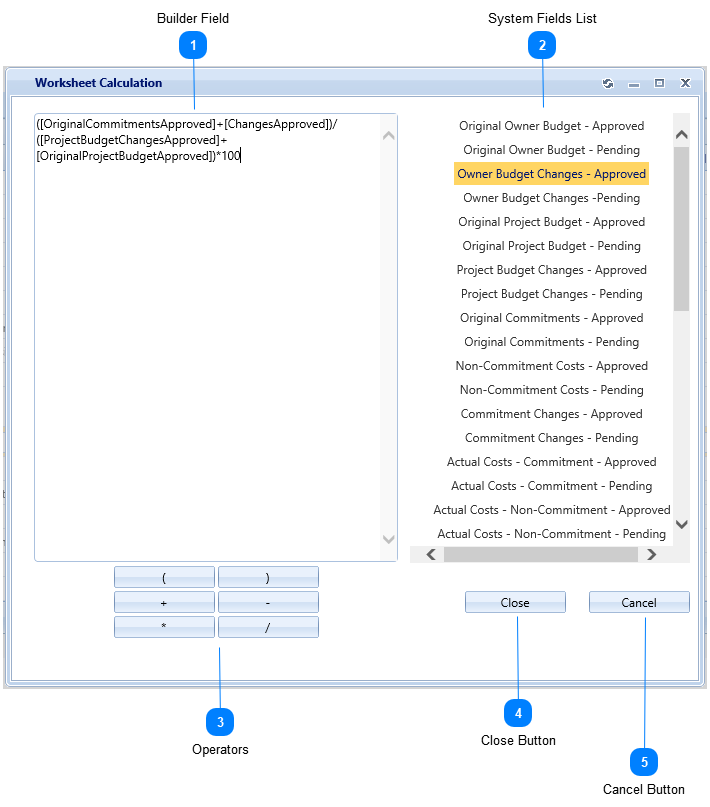 Worksheet Calculation Dialog