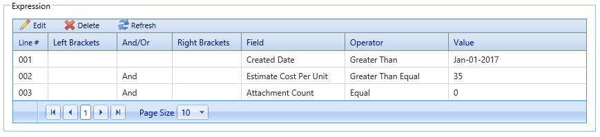 10. Expression Table