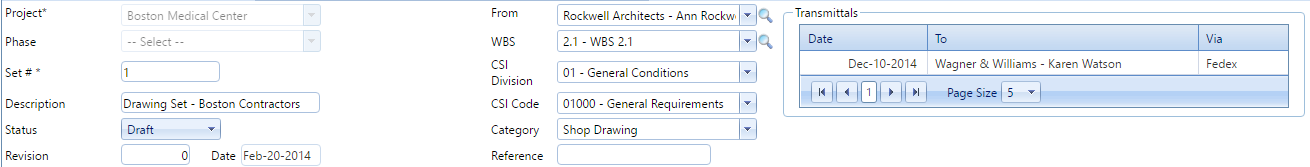2. Drawing Sets Header Fields