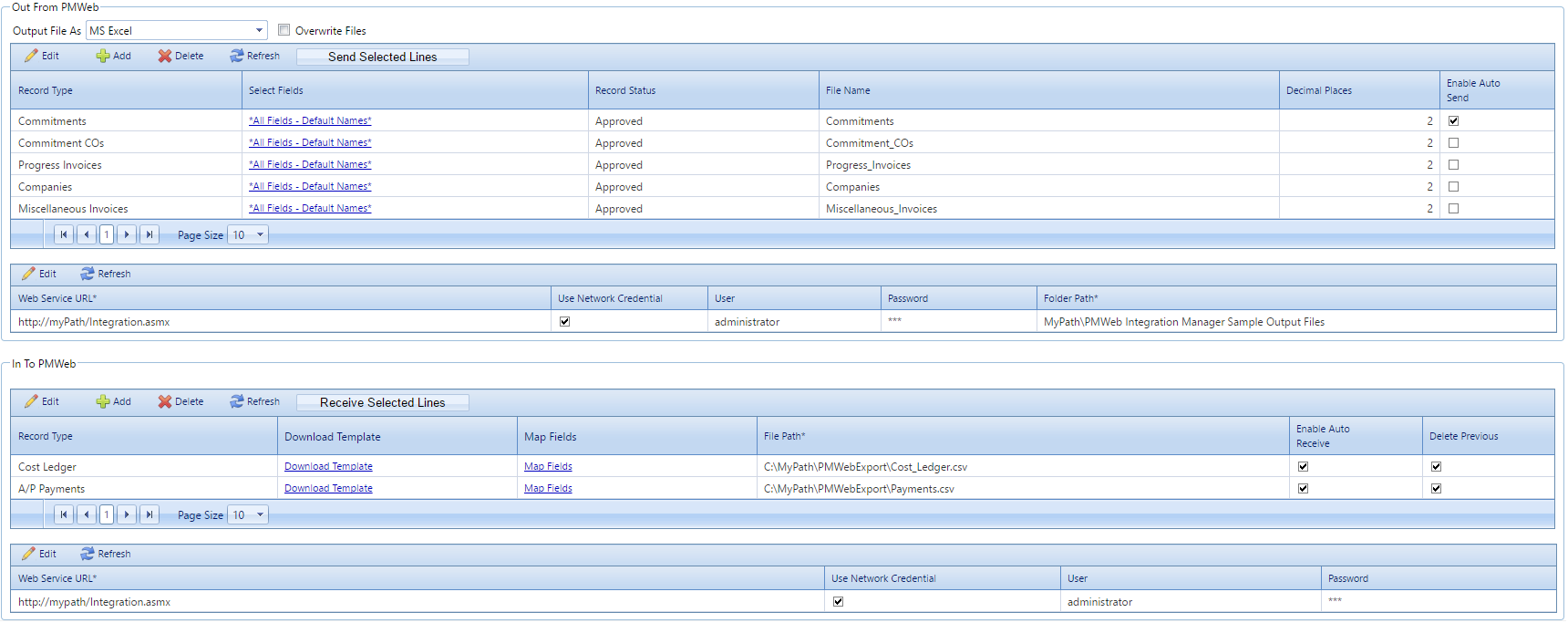 3. Integration Manager Configuration Tab