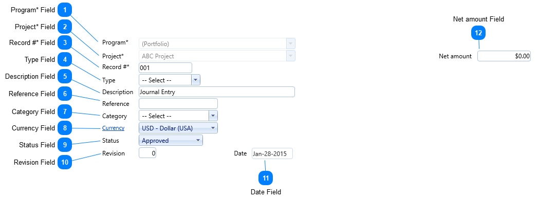 Journal Entries Header Fields