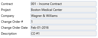 1. Change Order Section