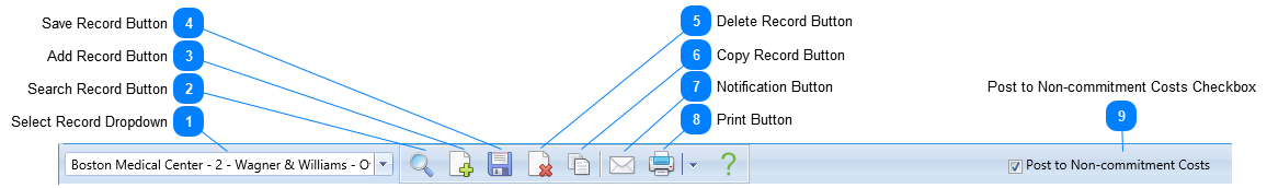 Miscellaneous Invoices Header Toolbar