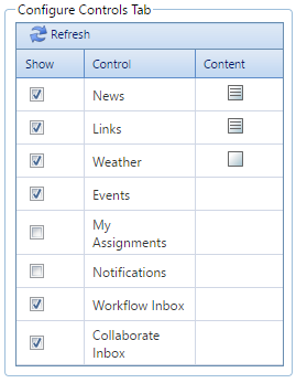 10. Configure Controls Tab Section