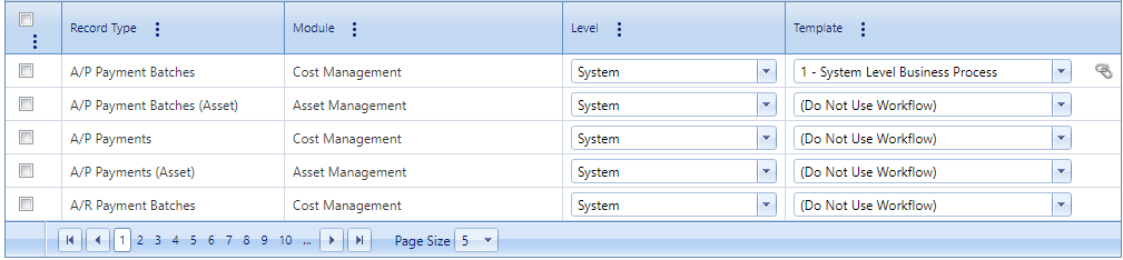 3. Record Types Tab Table
