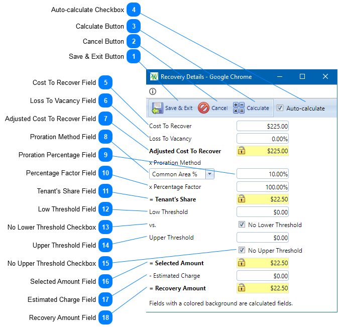 Recovery Details Dialog