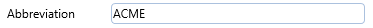 6. Abbreviation Field