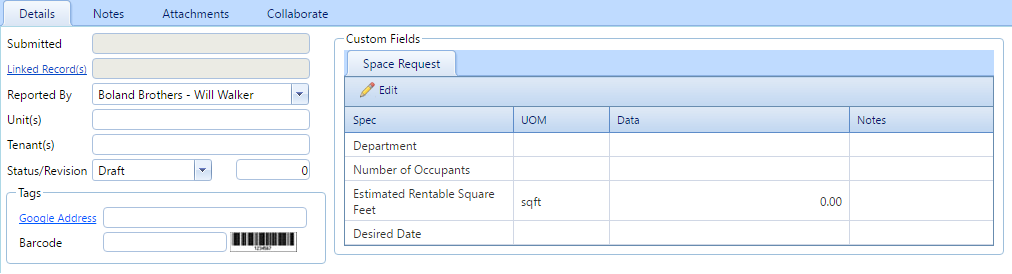 3. Work Requests Details Tab