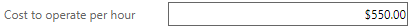 15. Cost to Operate Per Hour Field