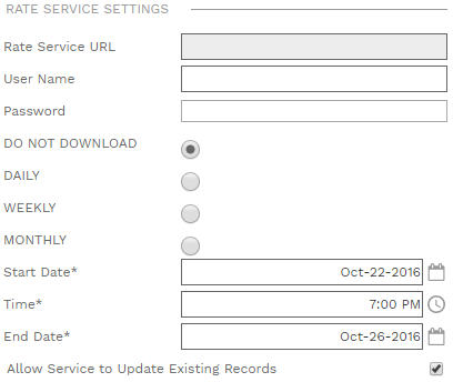 5. RATE SERVICE SETTINGS