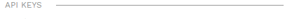 5. API KEYS SECTION