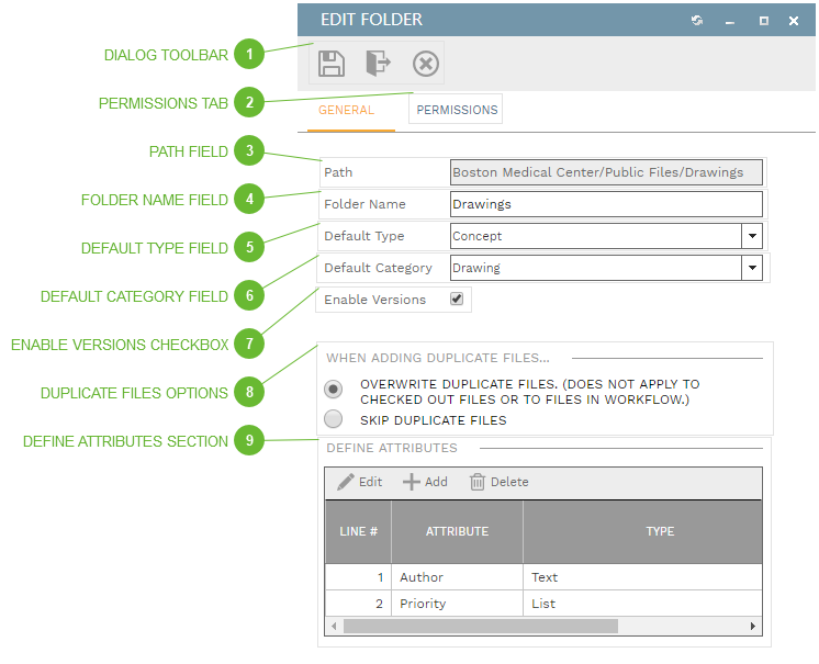 Edit Folder Dialog