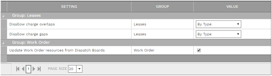 6. SETTINGS TABLE