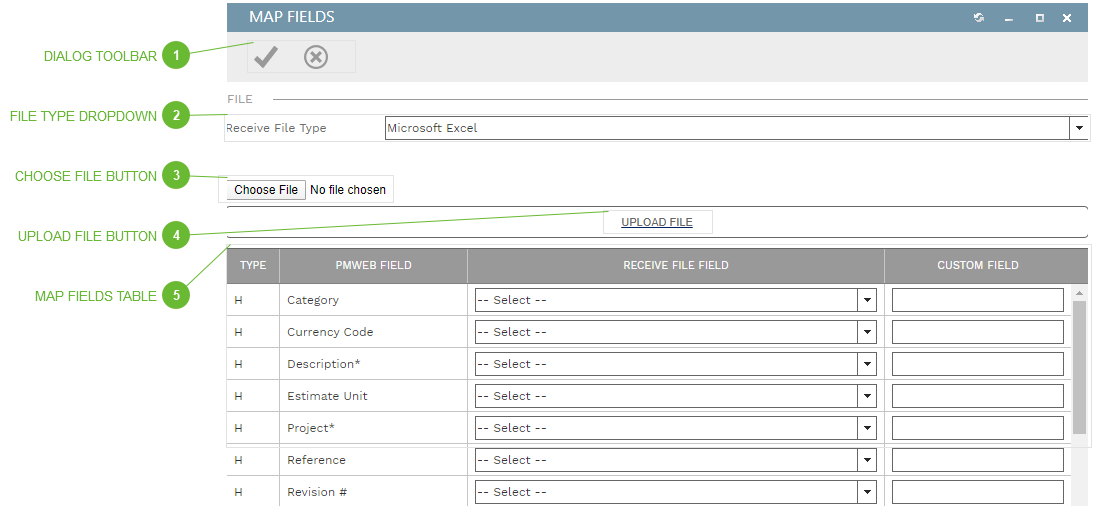 Map Fields Dialog