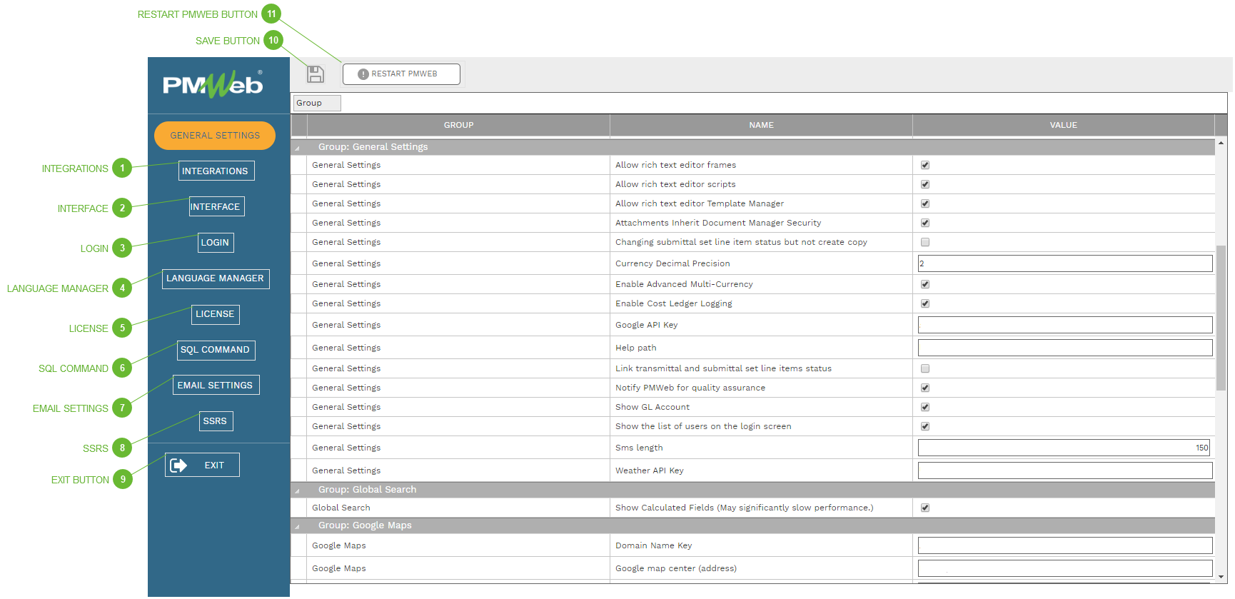 PMWeb Admin Utility